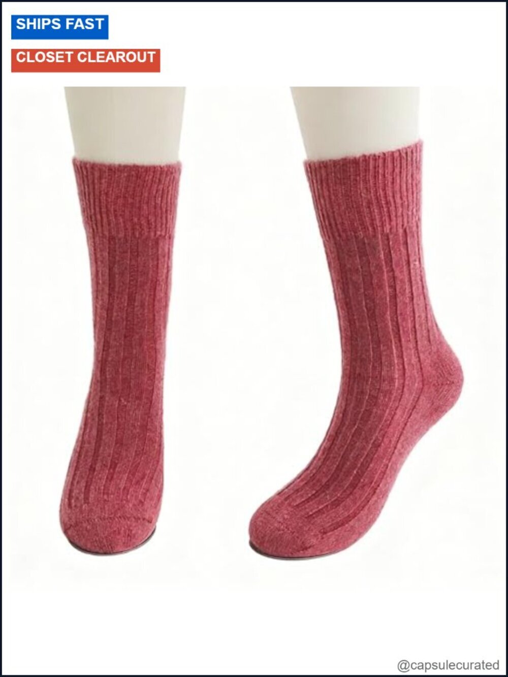 Women's Brushed Cashmere Socks Thick Crew Winter Warm Soft